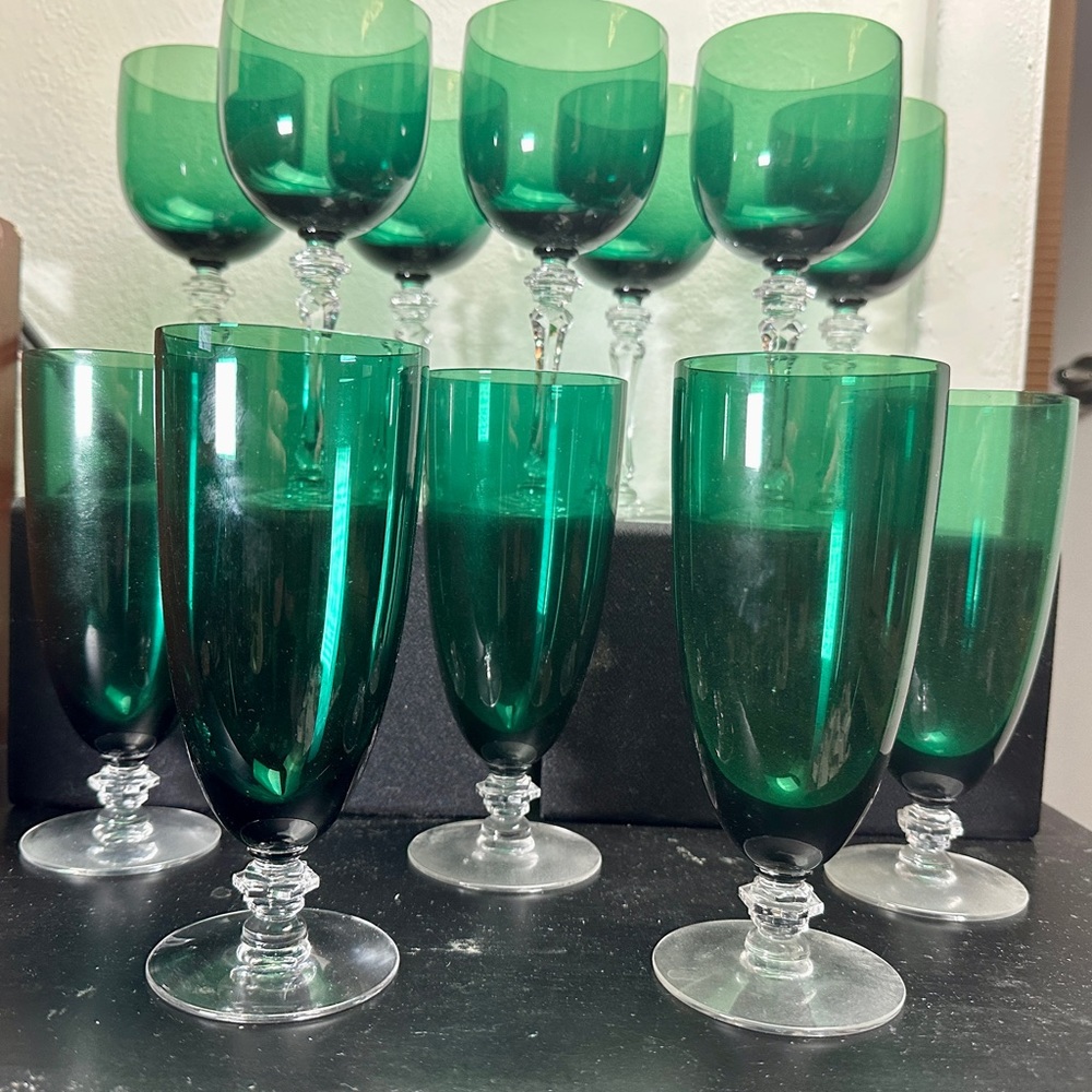 Vintage Tiffin Killarney Emerald Green Glasses